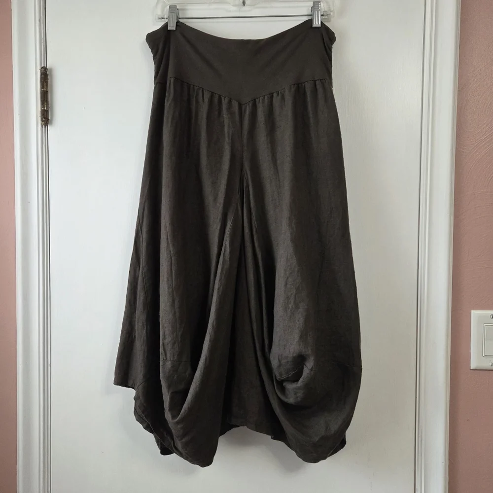 Inizio Brown Magic linen Skirt - Picture 4 of 8